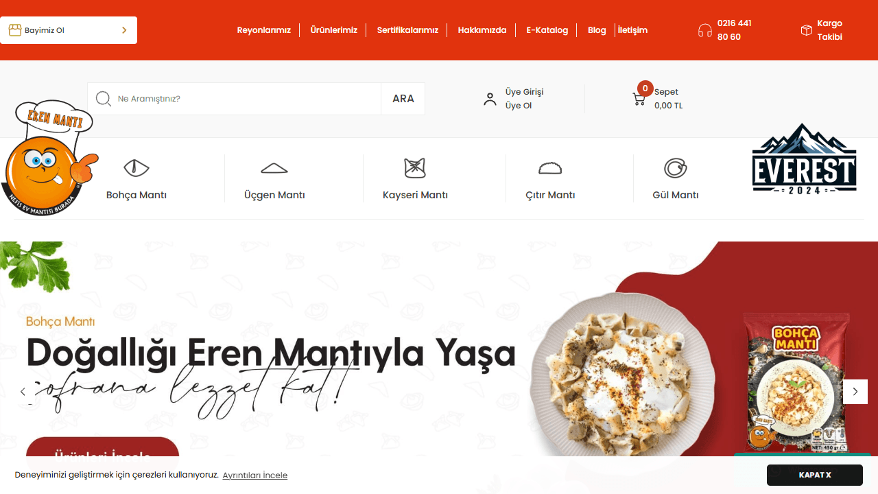 Eren Mantı web sitesi