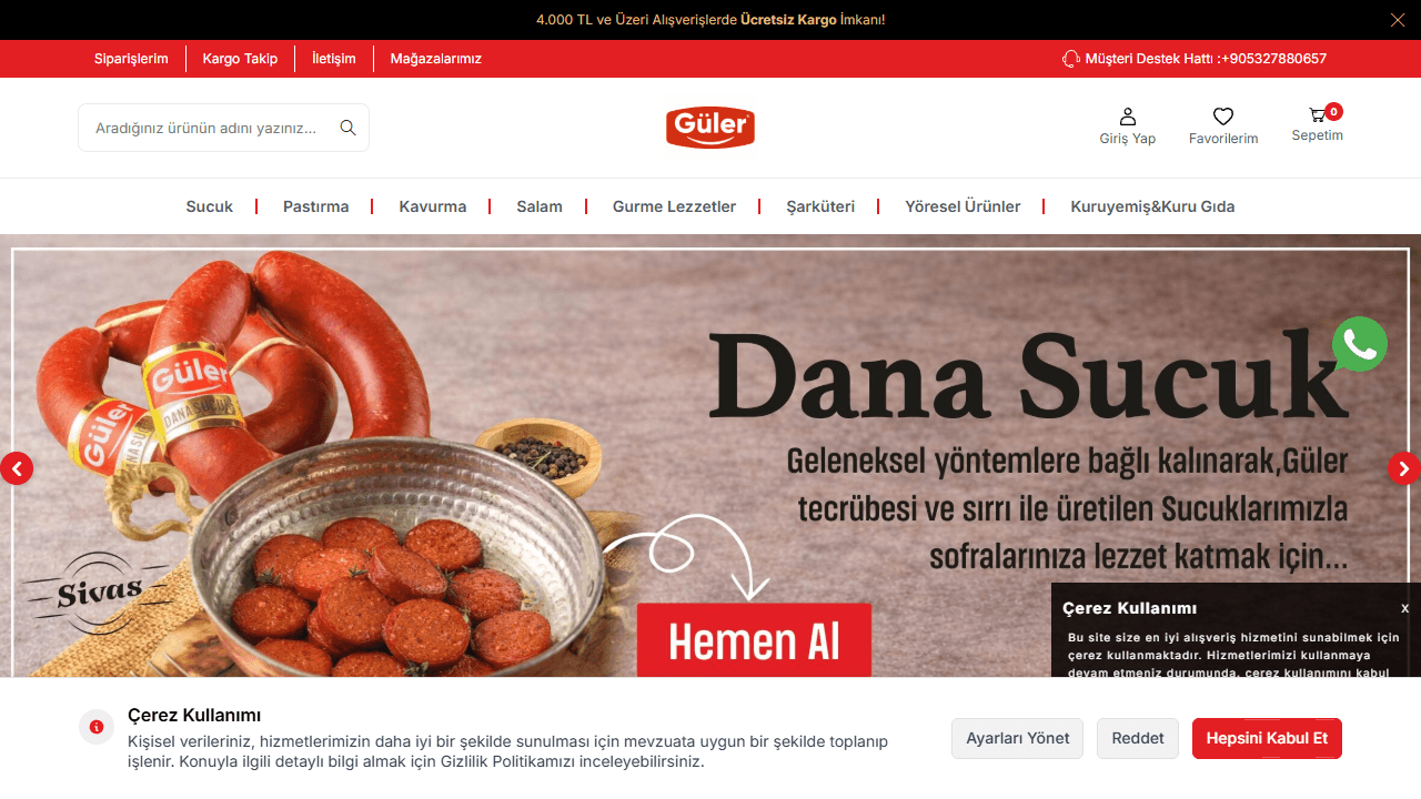 Güler Sucuk web sitesi