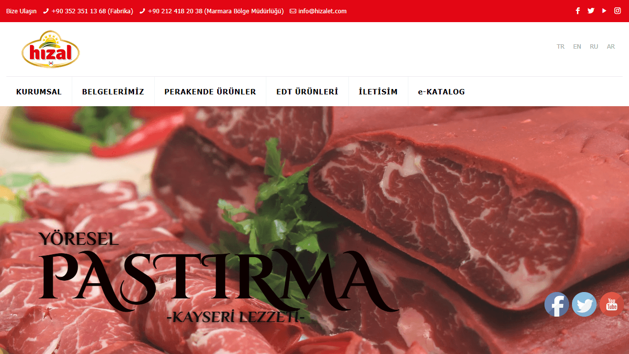 Hafızoğlu Sucukları web sitesi